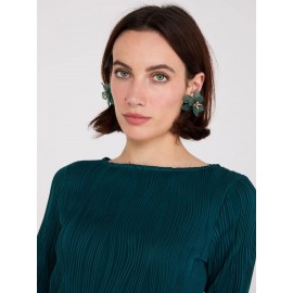 Wave Pattern Boat Neck Top