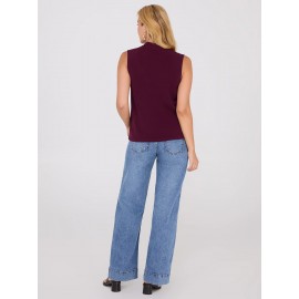 Sleeveless Pleated V-Neck Top