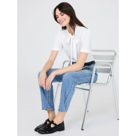 Short Sleeve Tie-Neck Top