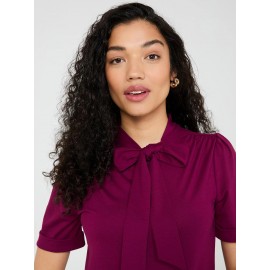Short Sleeve Tie-Neck Top