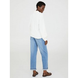 Textured Johnny Collar Popover Blouse