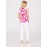 Watercolour Floral Print Top With Eyelet Ruffle Sleeves
