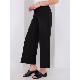 Cropped Wide-Leg Pants With Gold Hardware