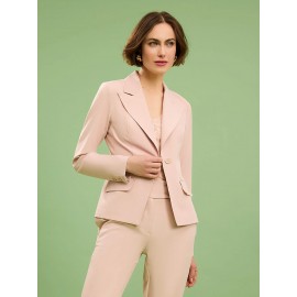 One-Button Blazer With Flap Pockets