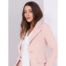 One-Button Blazer With Flap Pockets