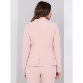 One-Button Blazer With Flap Pockets