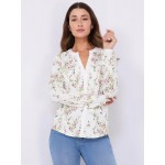 Floral Print Notch Collar Top
