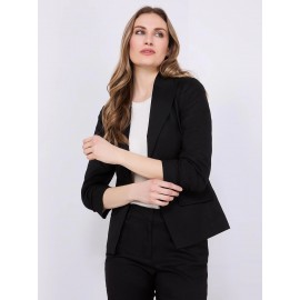 One-Button Ruched Sleeve Blazer