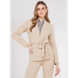 Sash Front Crepe Blazer