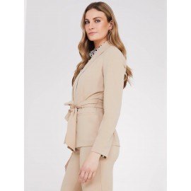 Sash Front Crepe Blazer