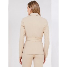 Sash Front Crepe Blazer