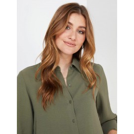 Textured Button-Front Blouse