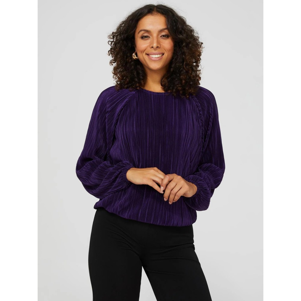 Long Sleeve Plisse Top