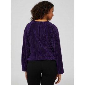 Long Sleeve Plisse Top