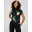 Short Dolman Sleeve Printed Funnel Neck Top