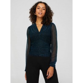Long Balloon Sleeve Animal Print Top
