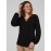 Textured Crepe Long Sleeve Top With Metal Chain Detail