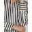Striped Satin Split Neck Button-Front Blouse