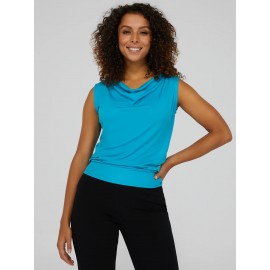Sleeveless Cowl Neck Top With Bottom Band