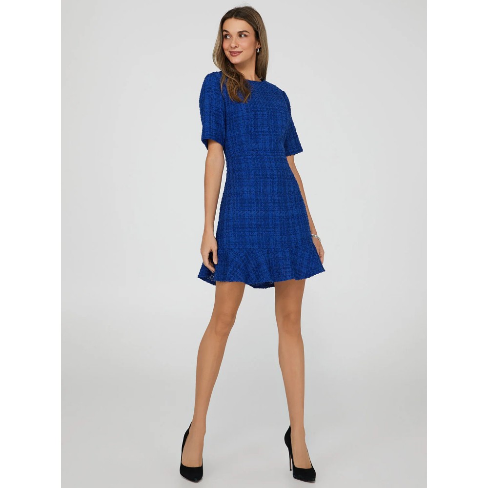 Ruffle Boucle Mini Dress