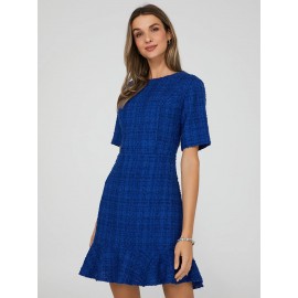 Ruffle Boucle Mini Dress