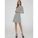 Belted A-Line Knee Length Dress